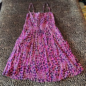 Lilly Pulitzer  SUNDRESS DRESS IN NAVY AND FUCHSIA WITH ADJUSTABLE STRAPS SZ S